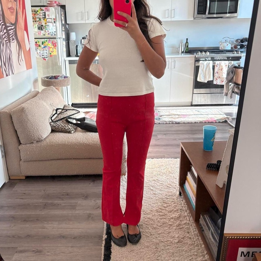 Adam Lippes red trousers